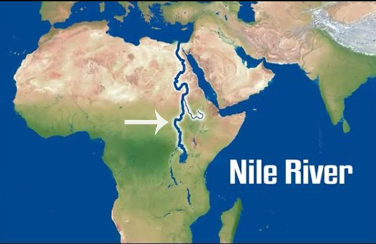 nile river location on world map