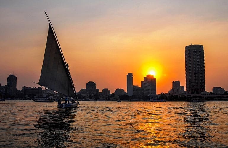 Felucca ride Cairo at night