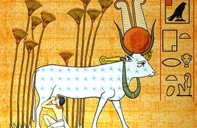Hathor the Egyptian cow goddess